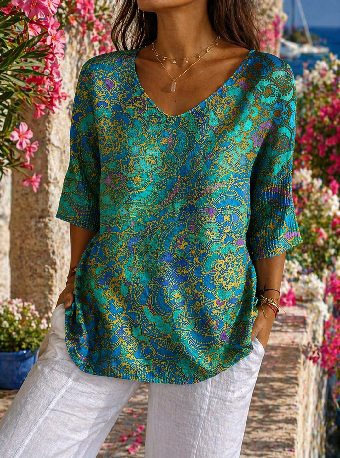 Camicia Aurelia  – Un'eleganza raffinata dai riflessi turchesi