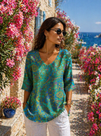 Camicia Aurelia  – Un'eleganza raffinata dai riflessi turchesi