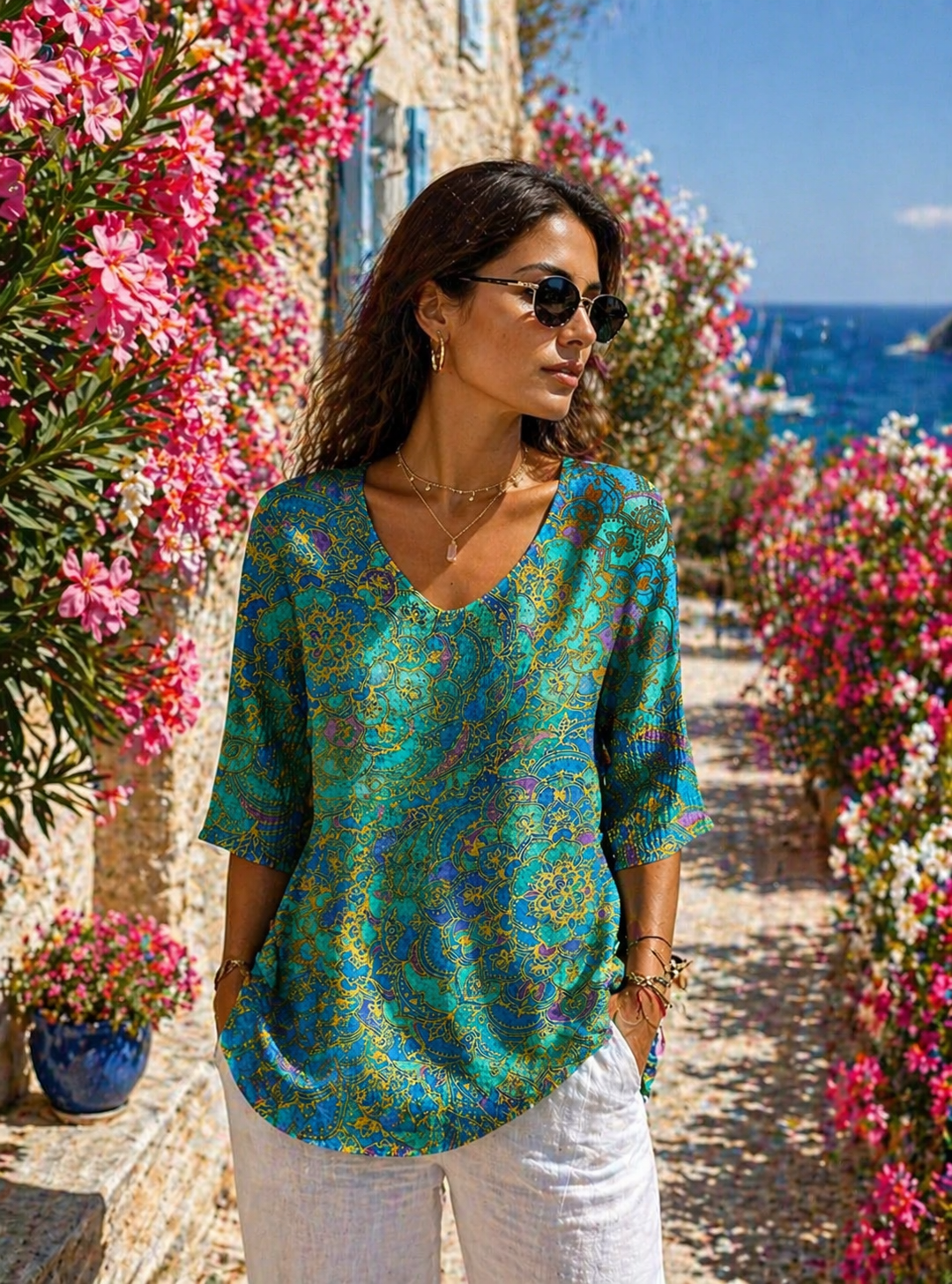 Camicia Aurelia  – Un'eleganza raffinata dai riflessi turchesi