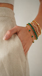Set 4 Bracciali Oro e Smeraldo - moderno, elegante e versatile