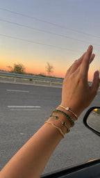 Set 4 Bracciali Oro e Smeraldo - moderno, elegante e versatile