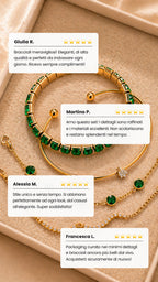 Set 4 Bracciali Oro e Smeraldo - moderno, elegante e versatile