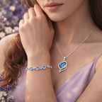 Bracciale e Collana “Blu Torino"  – con pietre Quarzo Azzurro & Cristalli Luminia