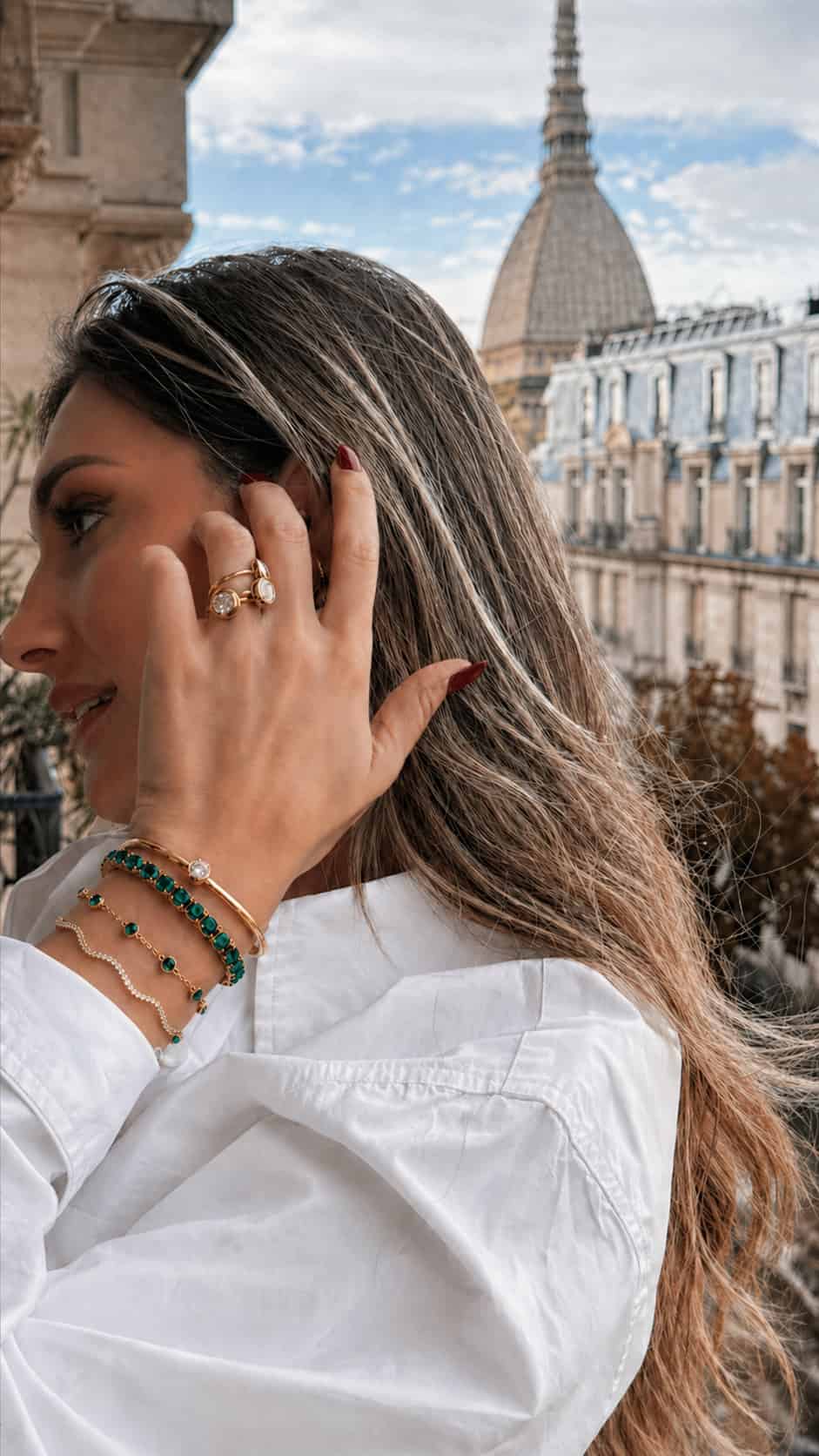 Lot de 4 Bracelets Or et Agate Verte - moderne, élégant et polyvalent